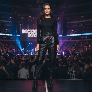 Ted Baker Pleather Belted Trousers In Black Ted Size Euro 0 (U S Size 2)